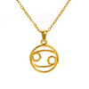 Titanium Steel Twelve Constellations Hollow Pendant Snake Bone Chain Necklace Electroplated 18K Gold Unisex