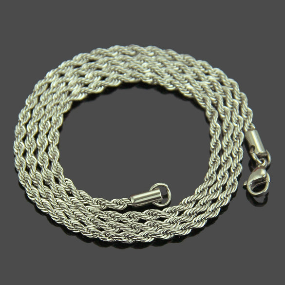 Titanium Steel Twist Chain Hip Hop Necklace For Men And Women