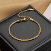 Titanium Steel Twist Chain Necklace And Bracelet Set Fashionable Simple Light Luxury Design With Electroplating For Women