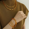 316L Stainless Steel Twist Chain Women's Retro Wave Ushape Geometric Electroplated Necklace
