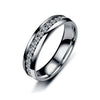 Titanium Steel U Shape Diamond Ring Minimalist Fashion Couple Ring Unisex Hand Jewelry