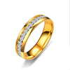 Titanium Steel U Shape Diamond Ring Minimalist Fashion Couple Ring Unisex Hand Jewelry