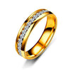 Titanium Steel U Shape Diamond Ring Minimalist Fashion Couple Ring Unisex Hand Jewelry