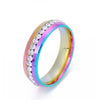 Titanium Steel U Shape Diamond Ring Minimalist Fashion Couple Ring Unisex Hand Jewelry