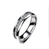 Titanium Steel U Shape Diamond Ring Minimalist Fashion Couple Ring Unisex Hand Jewelry