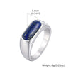 Titanium Steel Unisex Casual Style Oval Egg Surface Lapis Lazuli Ring Polish