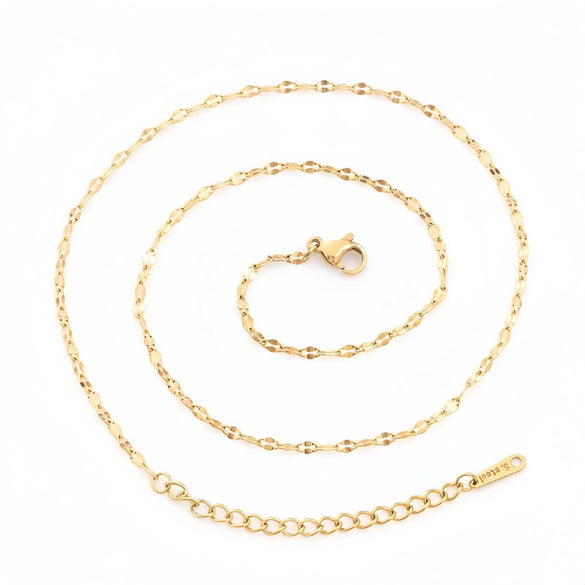 Titanium Steel Unisex Geometric Style Furnace Vacuum Plated Necklace O Chain Jewelry