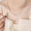 316L Stainless Steel Unisex Personality Exaggerated Eyes Dripping Oil Geometric Bracelet Necklace