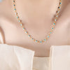 316L Stainless Steel Unisex Personality Exaggerated Eyes Dripping Oil Geometric Bracelet Necklace