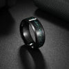 Titanium Steel Unisex Ring With Black Star Design And Electroplating Treatment