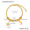 316L Stainless Steel Unisex Snake Bone Chain Bracelet With Life Tree Star Moon Diamond Design Pendant Electroplating And Geometric Style