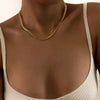 Titanium Steel Ushape Embossed Electroplating Punk Style Unisex Chain Necklace