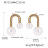 316L Stainless Steel Ushaped Bead Zircon Jewelry Set Electroplated For Women Necklace Earrings