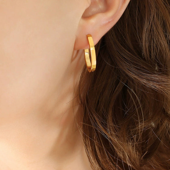 Titanium Steel Ushaped Electroplated Women's Earrings