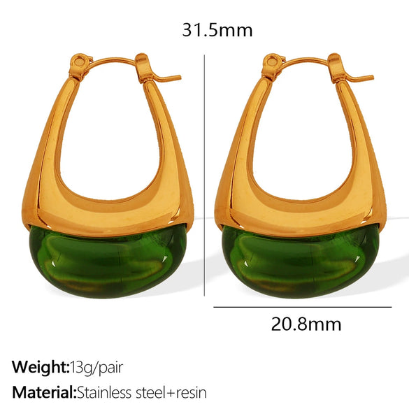 316L Stainless Steel Ushaped Electroplated Women's Retro Dropshaped Earrings
