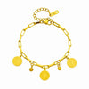 Titanium Steel Vintage Queen Head Round Pendant Chain Jewelry Bracelet With Electroplating Treatment For Women