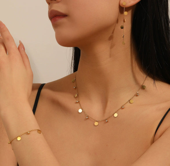 Titanium Steel Wafer Clip Jewelry With Love Water Drops Bell Pattern For Women