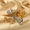 Titanium Steel Water Drop Earrings For Women Light Luxury Highend Diamond Studded