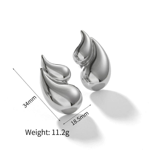Titanium Steel Water Drop Earrings For Women Light Luxury Highend Diamond Studded