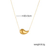 Titanium Steel Water Drop Hollow Goldplated Pendant Necklace With Electroplating Design For Women