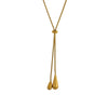 Titanium Steel Water Drop Shape Necklace And Tassel Earrings With Snake Bone Chain For Women Electroplated