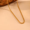 Titanium Steel Wave Bead Jewelry Set With Flower Pattern For Women Include Necklace Bracelet Anklet