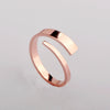 Titanium Steel Wave Pattern Electroplated Fashion Ring For Girls