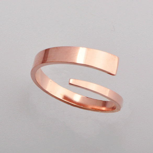 Titanium Steel Wave Pattern Electroplated Fashion Ring For Girls
