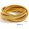 316L Stainless Steel Wide Surface Elastic Snake Bone Bracelet With Exotic Style And Electroplating Treatment