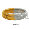 316L Stainless Steel Wide Surface Elastic Snake Bone Bracelet With Exotic Style And Electroplating Treatment