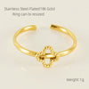 316L Stainless Steel Women's Airplane Ring With Geometric And Four Leaf Clover Pattern Electroplated Design