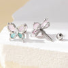 Titanium Steel Women's Animals Style Inlaid Zircon Butterfly Earrings