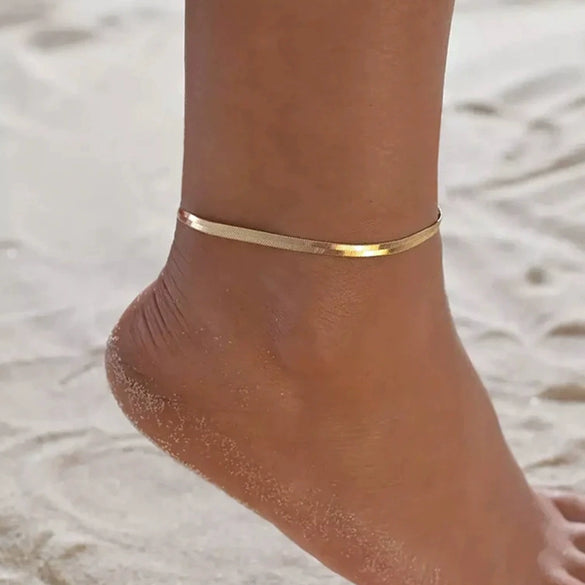Titanium Steel Women's Anklet Geometric Blade Chain Light Luxury Allmatch