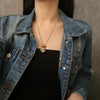 Titanium Steel Women's Bamboo Chain Necklace Geometric Gold Inlaid Retro Light Luxury Niche