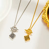 Titanium Steel Women's Bamboo Chain Necklace Geometric Gold Inlaid Retro Light Luxury Niche