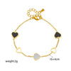Titanium Steel Women's Black And White Hollow Love Pattern Electroplated Bracelet