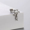 Titanium Steel Women's Bowknot Zirconia Earrings