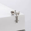 Titanium Steel Women's Bowknot Zirconia Earrings
