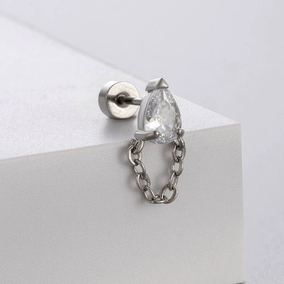Titanium Steel Women's Bowknot Zirconia Earrings