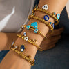 Titanium Steel Women's Bracelet With Devil's Eye And Heart Shape Design Electroplated