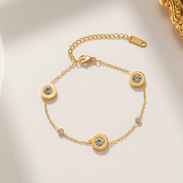 Titanium Steel Women's Bracelet With Geometric Design And Electroplating Treatment