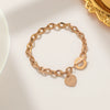 Titanium Steel Women's Bracelet With Rhombus Pattern And Electroplating Treatment
