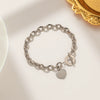 Titanium Steel Women's Bracelet With Rhombus Pattern And Electroplating Treatment