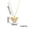 Titanium Steel Women's Cartoon Animal Zodiac Pendant Necklace With Mixed Gemstone Inlay And Electroplating