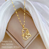 Titanium Steel Women's Cartoon Geometric Diamond Necklace With Copper Pendant