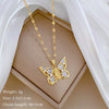 Titanium Steel Women's Cartoon Geometric Diamond Necklace With Copper Pendant
