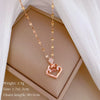 Titanium Steel Women's Cartoon Geometric Diamond Necklace With Copper Pendant