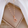 Titanium Steel Women's Cartoon Geometric Diamond Necklace With Copper Pendant