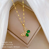 Titanium Steel Women's Cartoon Geometric Diamond Necklace With Copper Pendant