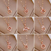 Titanium Steel Women's Cartoon Geometric Diamond Necklace With Copper Pendant